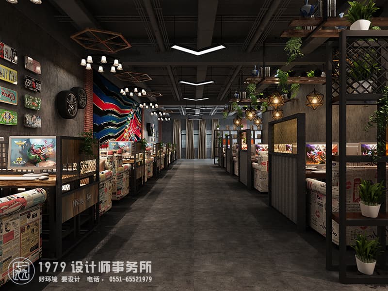 合肥東至路鰻魚網(wǎng)咖大廳裝修設(shè)計(jì)效果圖