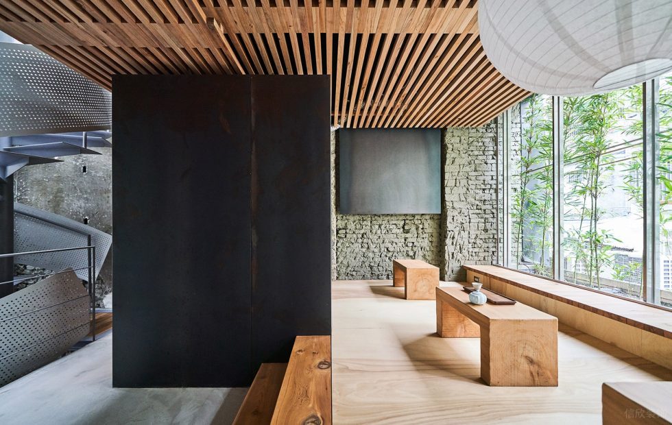 工業(yè)風(fēng)茶室臨窗品茗區(qū)設(shè)計圖