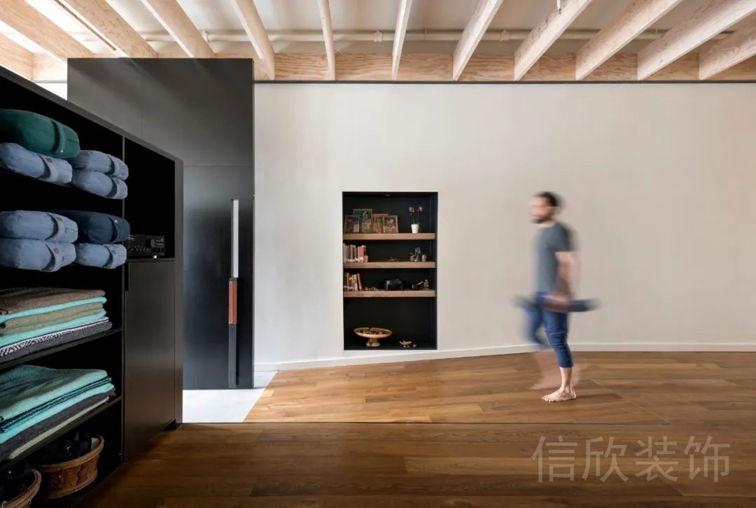 實木柵格板鏤空天花裝修設(shè)計收納儲物架設(shè)計