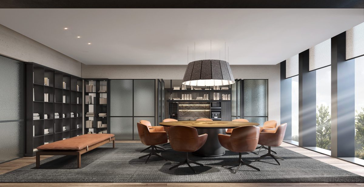 會議室圓形會議桌裝修設計